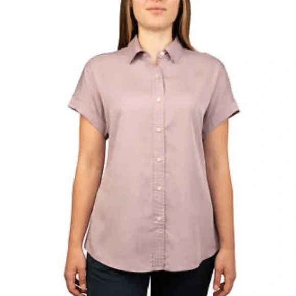 Tilley Lavender Button-Up Short Sleeve Top | 100% TENCEL | Size S - Picture 6 of 8